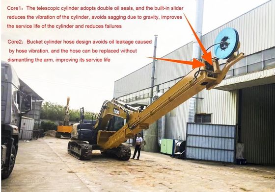 ZX200 HITACHI कैट के लिए टिकाऊ 20T खुदाई करने वाला 14M टेलीस्कोपिक बूम टेलीस्कोपिक आर्म