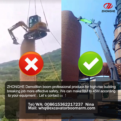 मिनी खुदाई लंबी पहुंच विध्वंस बूम के लिए ZX60 PC120 CAT316 खुदाई उच्च पहुंच विध्वंस विध्वंस खुदाई